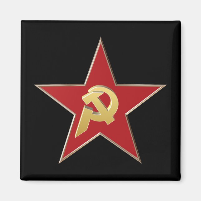 Íman Martelo e foice na estrela vermelha (Frente)