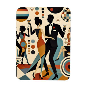 Íman Martínis Jazzy Abstratos e Festa de Coquetel Danç