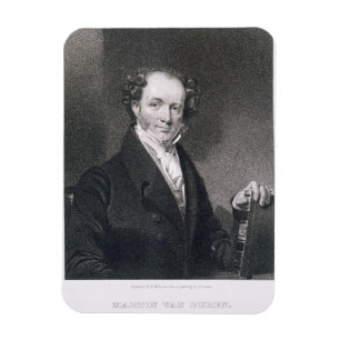 Íman Martin Van Buren, gravado por E. Wellmore (engravi