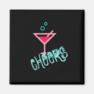 Íman Martini - Arte de Pop, Rosa e Turquesa com Álcool