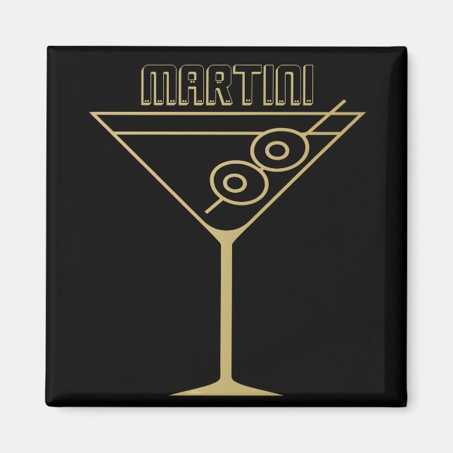 Íman Martini de Azeitona Dourado Estilo Moderno de Mead (Frente)