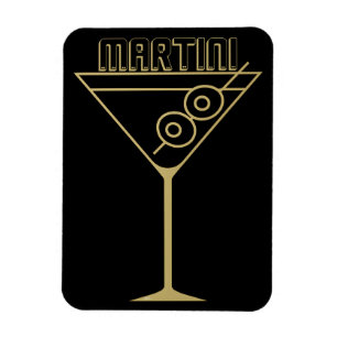 Íman Martini de Oliva Médio Século Moderno Dourado 2