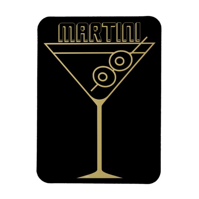Íman Martini de Oliva Médio Século Moderno Dourado 2 (Vertical)