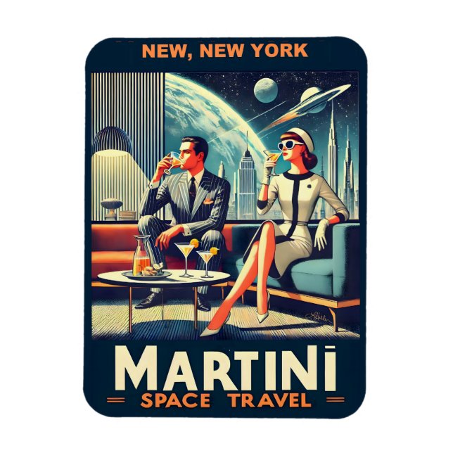 Íman Martini Space Posteres de viagens New, Nova York (Vertical)