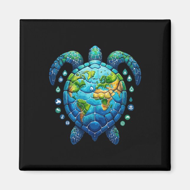 Íman Maruca-Tartaruga-Terra Animais do Mar Mulheres Mar (Frente)