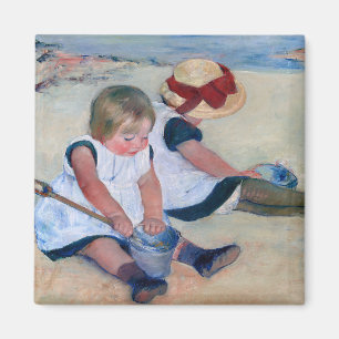 Íman Mary Cassatt Crianças Brincando na Praia 1884 