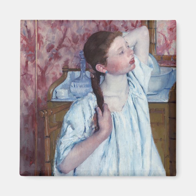 Íman Mary Cassatt - Garota Arrumando seu Cabelo (Frente)