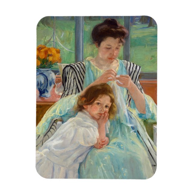 Íman Mary Cassatt - Jovem Mãe costurando (Vertical)