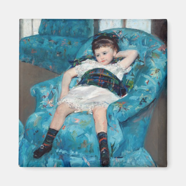 Íman Mary Cassatt - Menina em uma Poltrona Azul (Frente)
