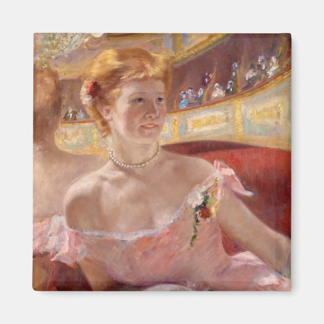 Íman Mary Cassatt - Mulher com Colar de Pérolas num cam (Frente)