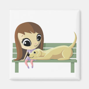 Íman Mary e pão torrado o cão