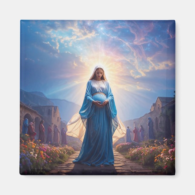 Íman Mary of Nazareth Walking Alone – Christian Artwork (Frente)