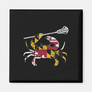 Íman Maryland Blue Crab Lacrosse Lover Tee Flag De Mary