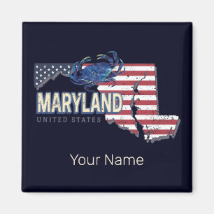 Íman Maryland Estados Unidos - Retro State Map Vintage 