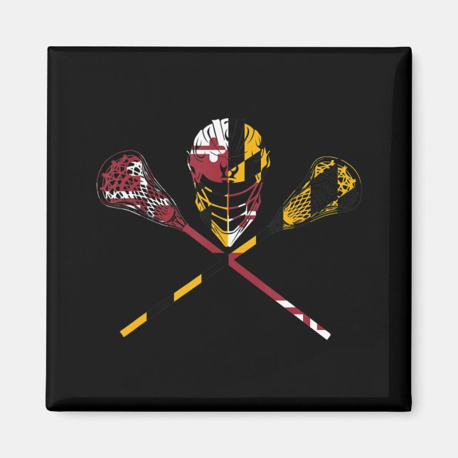 Íman Maryland Flag Lacrosse Boys Women's College (Frente)