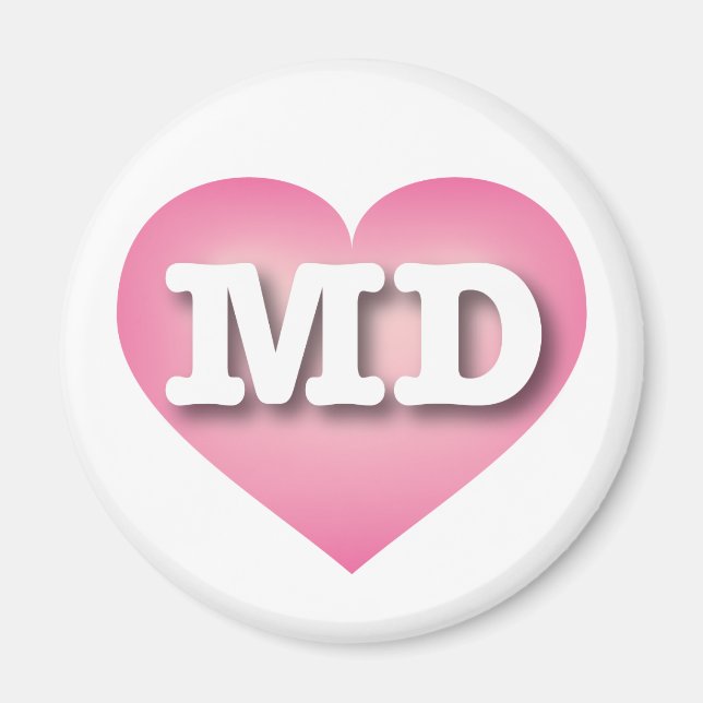 Íman Maryland Pink Fade Heart - Eu amo MD (Frente)