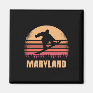 Íman Maryland Snowboard Vintage Md Snow Boarder Retr
