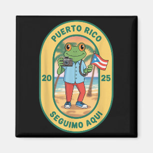 Íman Más Fotos Porto Rico Bandeira Riquenha Funny Sapo