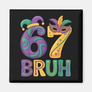 Íman Máscara de Carnaval Mardi Gras 67 Bruh Palhaço Núm