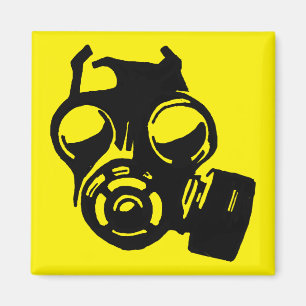 Íman Máscara de Gás Gasmask Gráfico Estêncil Ímã de Gel