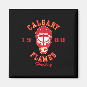 Íman Máscara de Hockey Calgary Flames Preta Licenciada