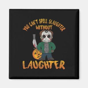 Íman Máscara de hóquei engraçada de Halloween assustado