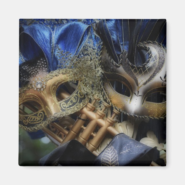 Íman Máscara de Mascarada Ímã Quadrado (Frente)