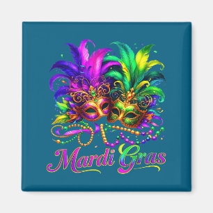 Íman Máscara de pena de festa de Mardi gras new orleans