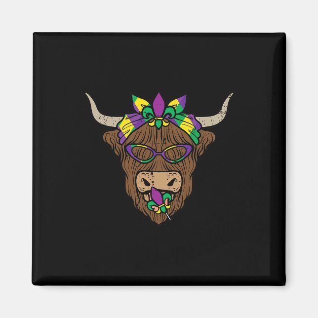 Íman Máscara de Vaca de Carnaval Fazenda Mulheres Menin (Frente)