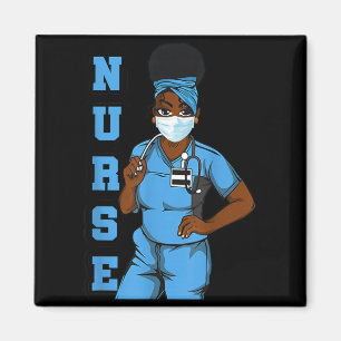 Íman Máscara Facial de Uniforme de Enfermeira Preta Afr