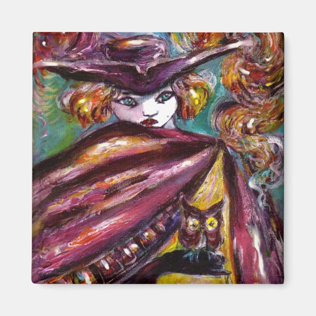 Íman Máscara FAUST/Misteriosa com Tricorn e Coruja (Frente)