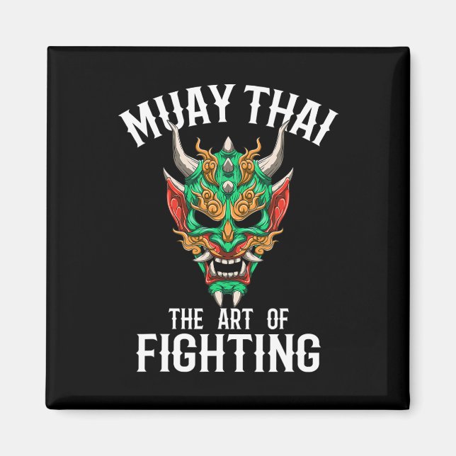 Íman Máscara Muay Thai Oni - Gi de Boxe Tailandesa e Ki (Frente)