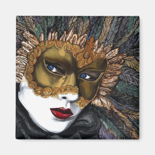 Íman Máscara preta e Dourado do carnaval por PSOVART