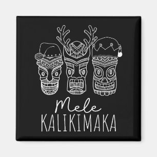 Íman Máscara Tiki do Natal Havaiano Mele Kalikimaka