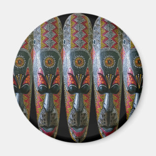 Íman Máscara Tribal Africana Pintada À Mão