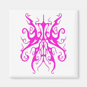 Íman Máscara Tribal Rosa Elegante Design Abstrato