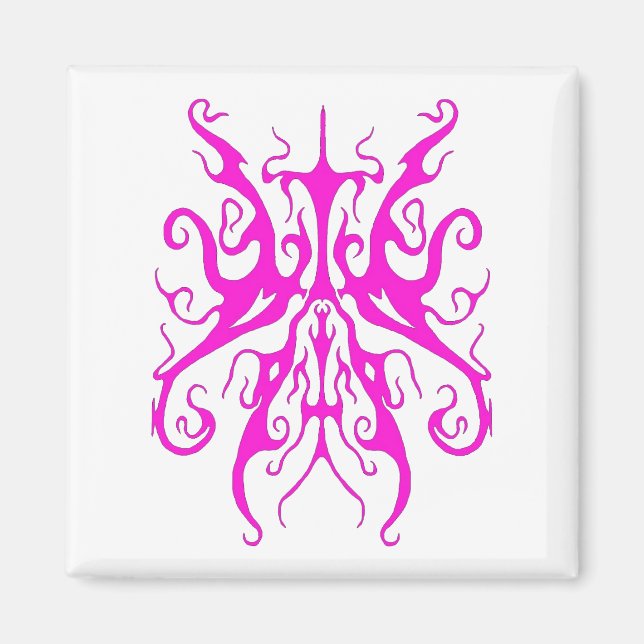 Íman Máscara Tribal Rosa Elegante Design Abstrato (Frente)