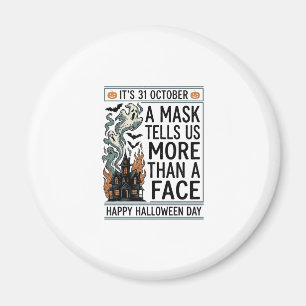Íman Máscara Vintage de Halloween Citação Design Vetori