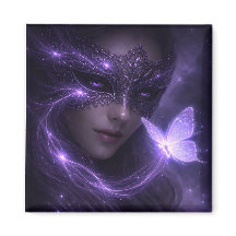 Máscara Violeta Mística Borboleta Fantasia