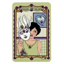 Íman Mascarando seus sentimentos_A_4x6 Frigorífico