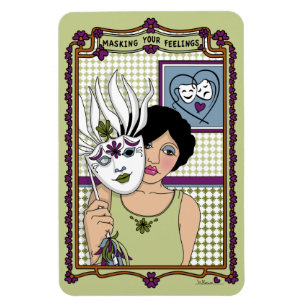 Íman Mascarando seus sentimentos_A_4x6 Frigorífico