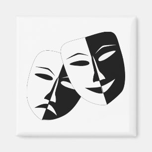 Íman Máscaras de Comédia de Drama Simples Atuando Caf