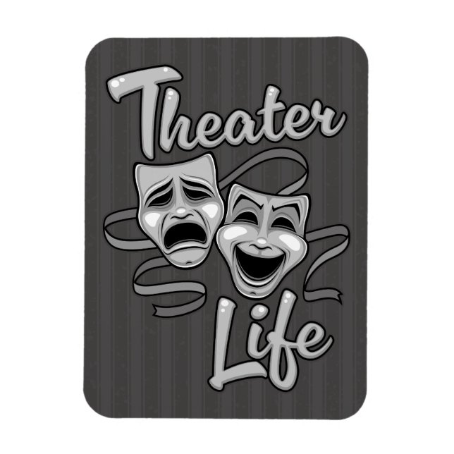 Íman Máscaras de Comédia e Tragédia da Vida em Teatro (Vertical)