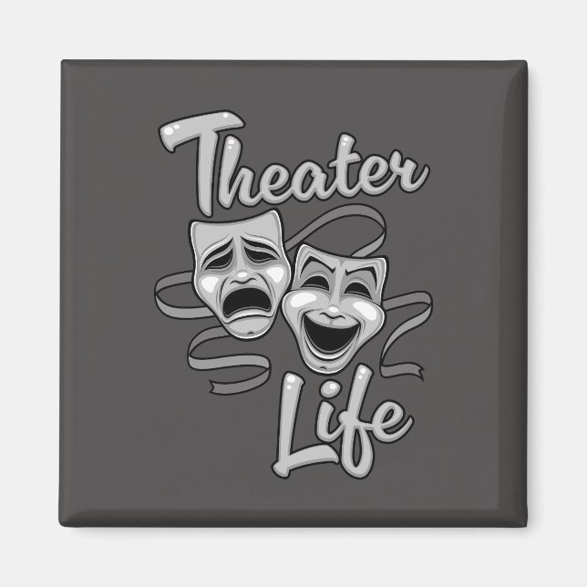 Íman Máscaras de Comédia e Tragédia da Vida em Teatro (Frente)