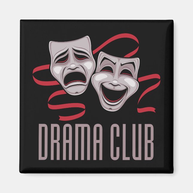 Íman Máscaras de Comédia e Tragédia do Clube de Teatro (Frente)