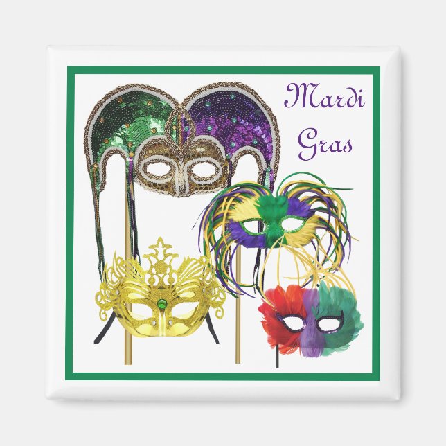 Íman Máscaras de Mardi Gras 1 (Frente)