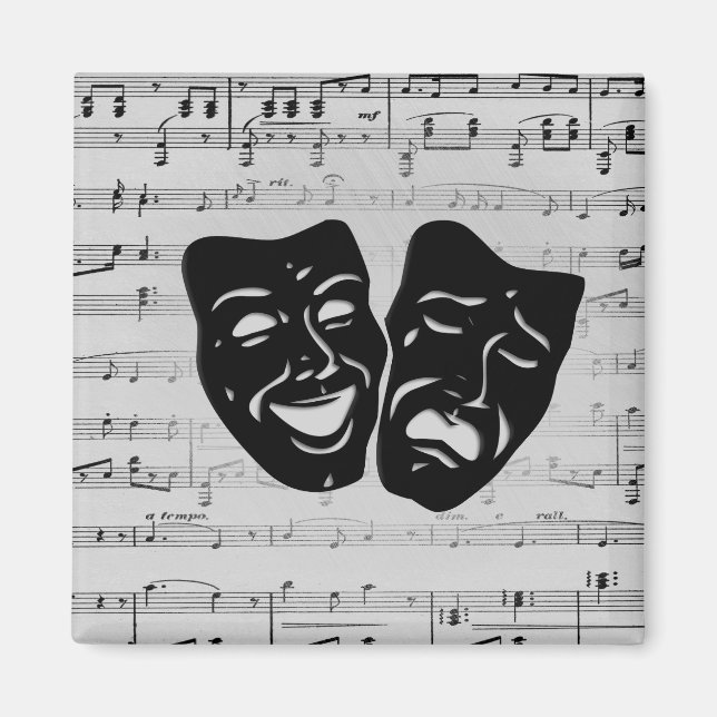 Íman Máscaras de Música e Teatro de Prata (Frente)
