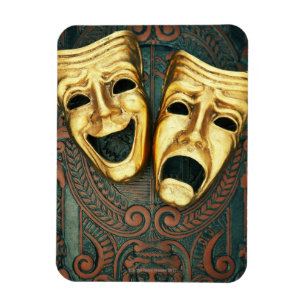Íman Máscaras douradas da comédia e da tragédia no