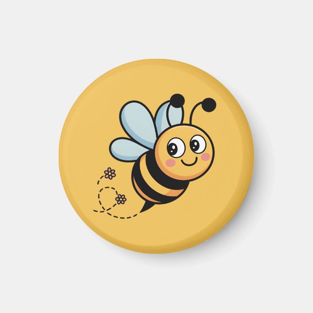 Íman Mascote de Abelha Amigável para Crianças com Trilh (Frente)