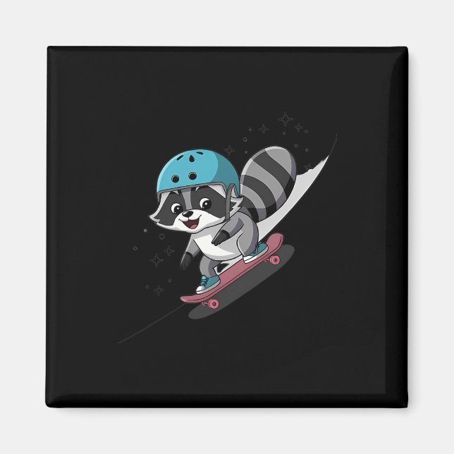 Íman Mascote Esquilo Radical Patinando Estrela  (Frente)